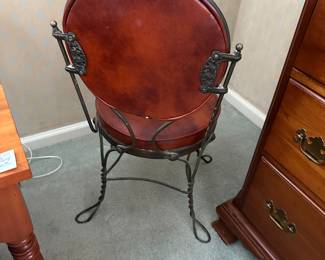 Back of antique vanity chair