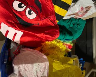 Lots of costumes and clown entertaining supplies
