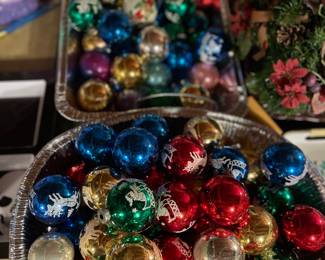 Lots of large mercury Shiny Brite ornaments