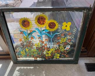 Pretty painted old window