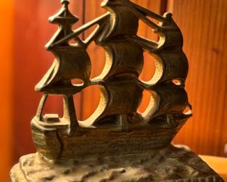 Brass ships book end 