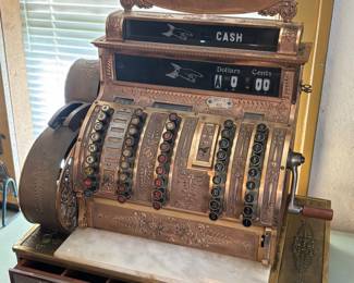 Beautiful original brass national cash register 