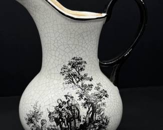 13 WhiteBlackCracklePitcher