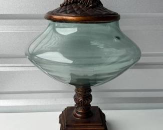8 DecorativeGlassJarwBronzeResinBaseLid