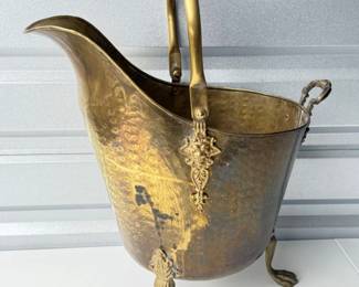 2 19thCenturyVictorianBrassCoalScuttle
