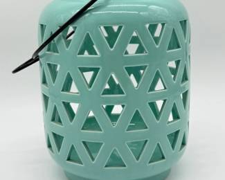 11 CeramicCandleHolderwHandle