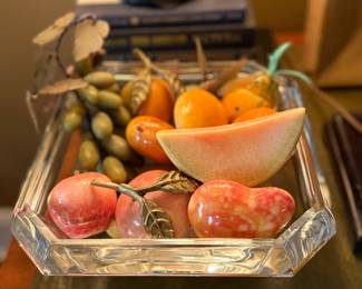 Closeup of Carrara marble fruit