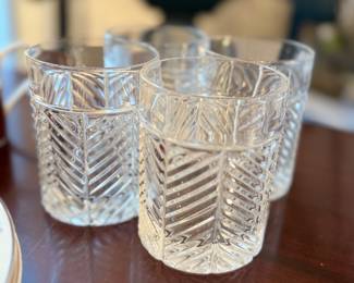 Closeup of Ralph Lauren crystal glasses