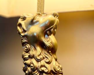 Robert Abbey Regency Brass Lion lamp base. Pair available