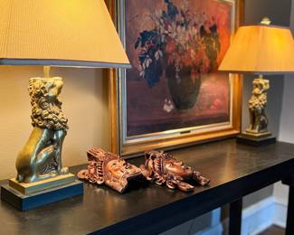 Robert Abbey Lion lamps