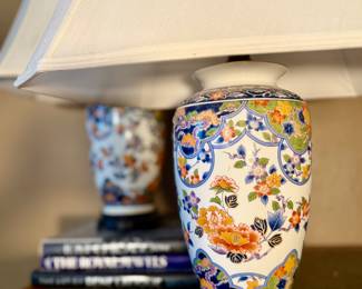 Closeup of Imari lamps