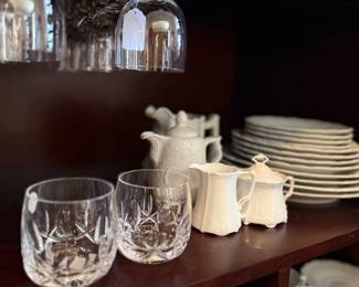 Baccarat, Waterford, and Tirschenreuth Baronesse china set of 4