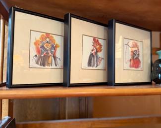 Signed diety triptych