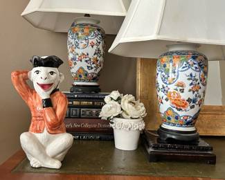 Vintage Imari lamps paired with Chelsea House money pitcher