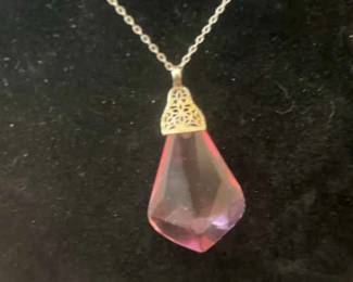 Beautiful Art Deco Pendant On Sterling Necklace