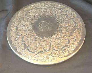 Engraved Silver Trivet By Smithwicks