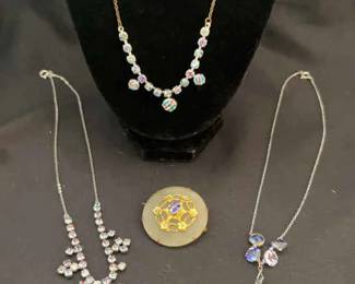 Antique Edwardian Deco Silver Iris Glass Items