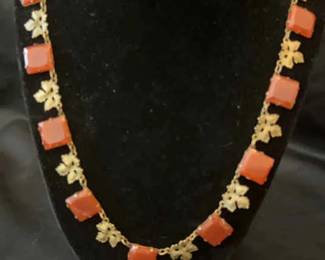 Art Deco Carnelian Colored Necklace