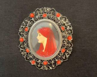 Handpainted Portrait Brooch