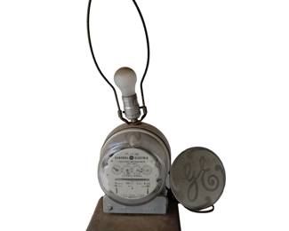 1961 GE Single Phase Watthour Meter Table Lamp General Electric