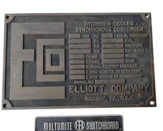GE Cast Badges & Enamel Steel Sign Danger High Voltage Keep Ou