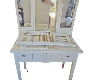 Vanity Table with Mirror 3 Drawer Chair in Pieces