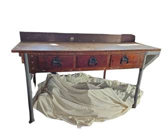 Work Tool Table GE or AEP Locking Drawers Industrial Décor