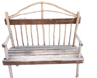 Park Bench Branches Wood Patio Rustic