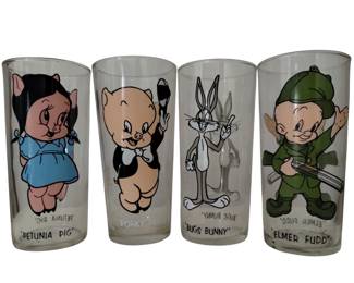 Pepsi 1973 Bugs Bunny Elmer Fudd Glasses Warner Bros Character