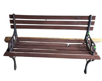 Cast Iron Wood Park Bench 1 Broken Slat