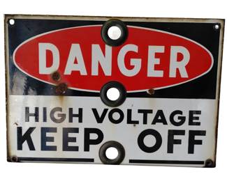 Enamel Steel Sign Danger High Voltage Keep Out