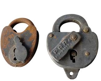 PRR Pensylvania Railroad Slaymaker Padlock + Heart Shaped