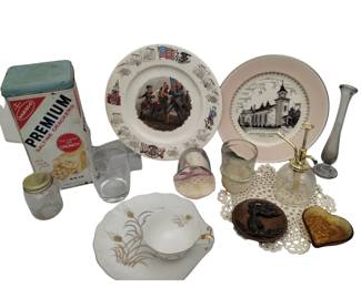 Holiday Brooches Pins Charms Christmas Halloween + Plate