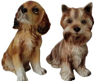 Ceramic Dog Figurines Japan Coker Spaniel Terrier