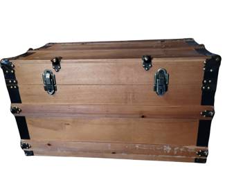 25" x14" Large Solid Wood Travel Trunk Décor