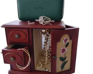 Costume Jewelry Pandora Case Only Box + Misc Pieces