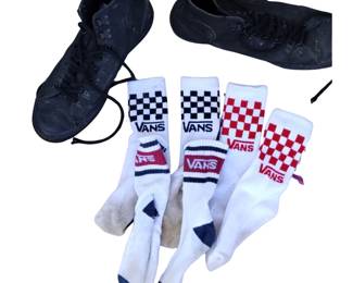 VANS Skater Socks Checkerboard Logo 10.5 Converse Black