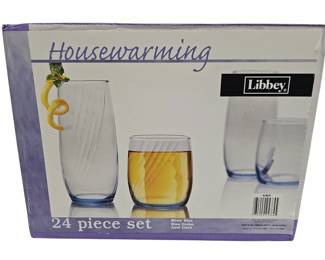 Kitchen Libbey Misty Blue Tumblers Juice Glasses Set -2 Talls
