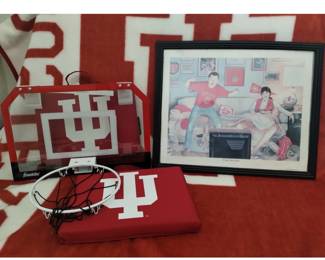 IU Framed Print Blanket Stadium Seat Cushions Glass Indoor Hoop