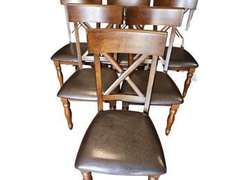 Solid Wood Dark Finish Dining Chairs Contemporary-Mission Style