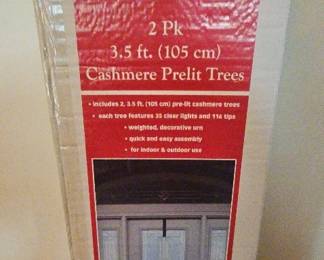 Cashmere Prelit Trees 2 Pk
