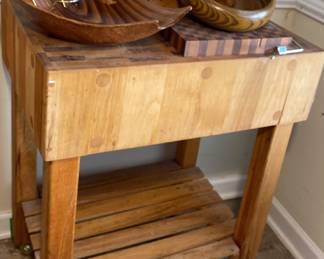 Rolling Butcher Block And Wood Kitchen Essentials
