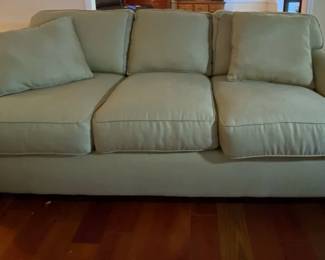 Rowe Furniture Green And Gokd Upholstered Couch