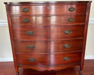 Dixie Furniture BowFront 5 Drawer Dresser Chest