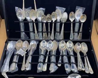 WM Rogers Son Enchanted Rose Pattern Silver Plated Spoons, Forks, knives  Other Utensils
