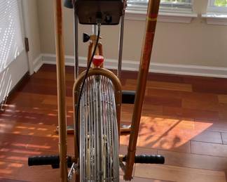 Vintage Gold Schwinn AirDyne Dual Action Exercise Bike W Reading Rack Speedometer 