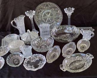 Decorative Cut Glass Anchor Hocking  Indianna Glass  Federal Glass