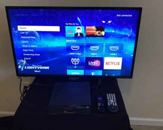 32 Sharp Roku LED Tv And Magnavox DVD Player With Remotes 