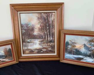 3 Framed Oil On Canvas Paintings By Unknown Artists Home Galleries Inc