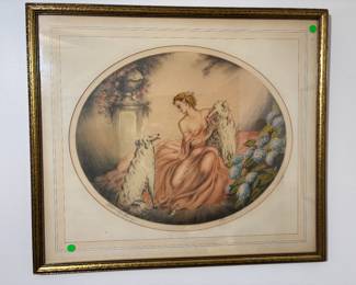 This is an original framed, pencil signed Art Nouveau print in the style of Icart. Very cool.